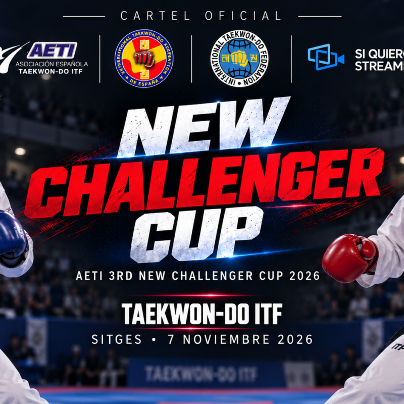 New Challenger Cup 2026: Taekwon-Do internacional y broadcast en directo desde Sitges